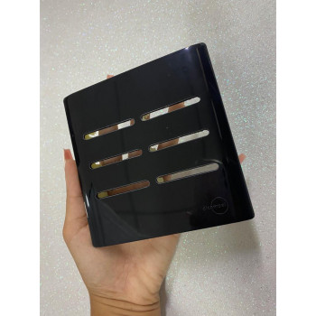 Placa p/ 6 Interruptores 4x4 - Novara Preto Brilhante 